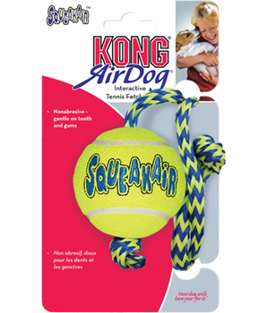 KONG Air Squeaker Tennis Ball w/rope Medium