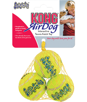 KONG Air Squeaker Tennis Ball Small 3pk (5cm)
